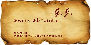 Govrik Jácinta névjegykártya